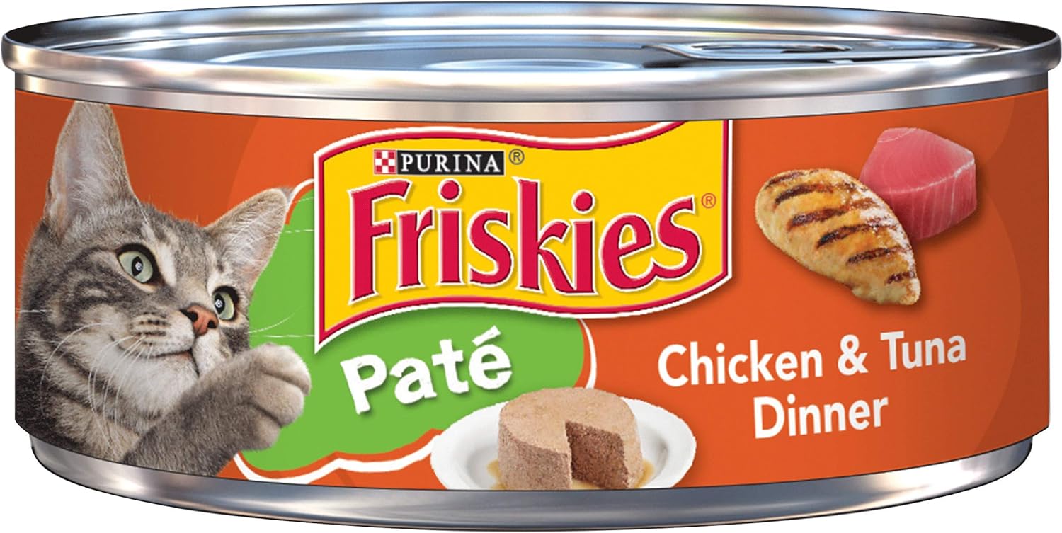 Purina Friskies Pate Wet Cat Food, Chicken & Tuna Dinner - (Pack of 24) 5.5 oz. Cans