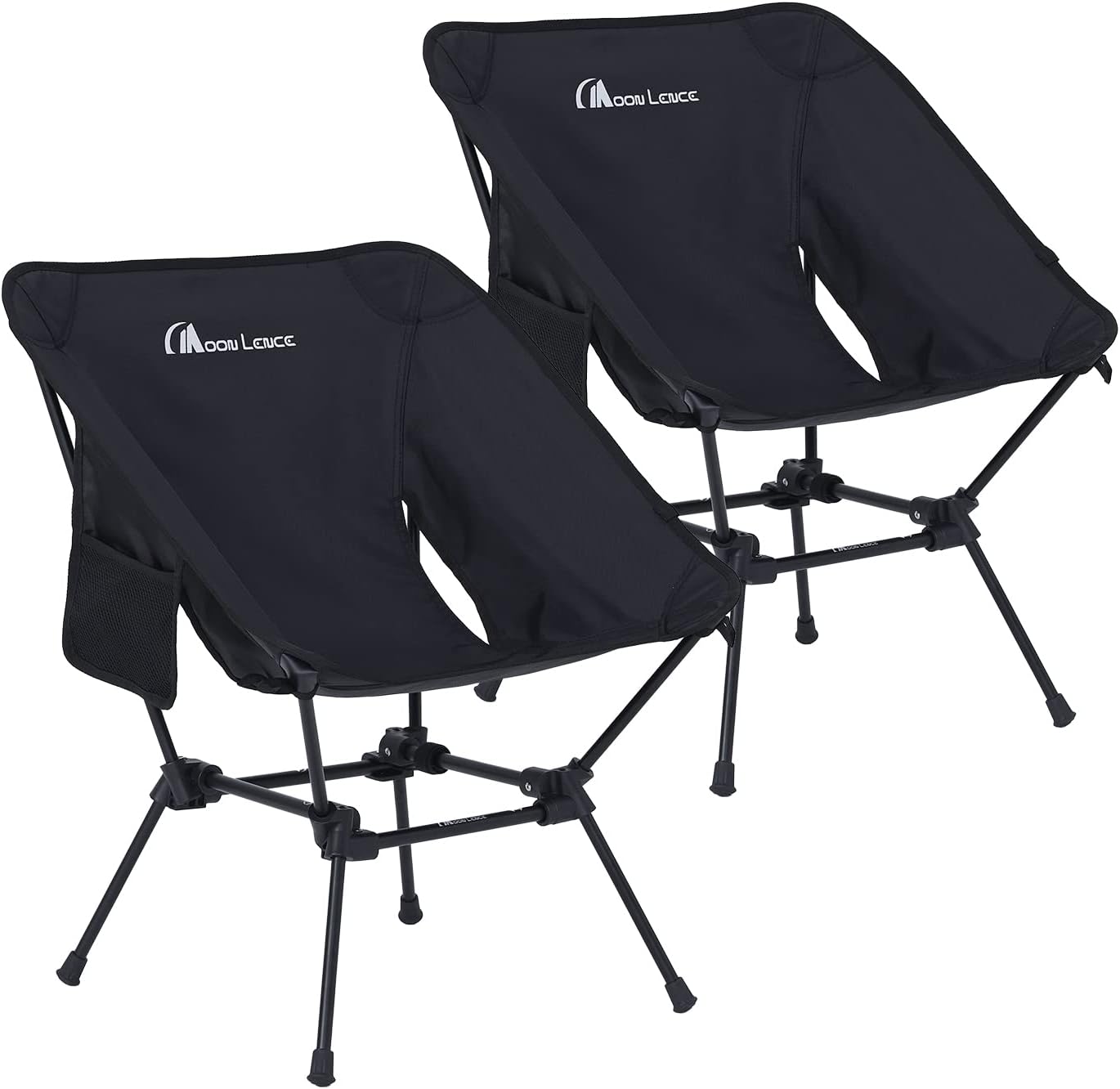 MOON LENCE Portable Camping Chairs 2 Pack, Backpacking Chairs,The 3rd Gen Folding Chairs, Compact Lightweight for Backpacking Hiking, Heavy Duty, with 2 Side Pockets