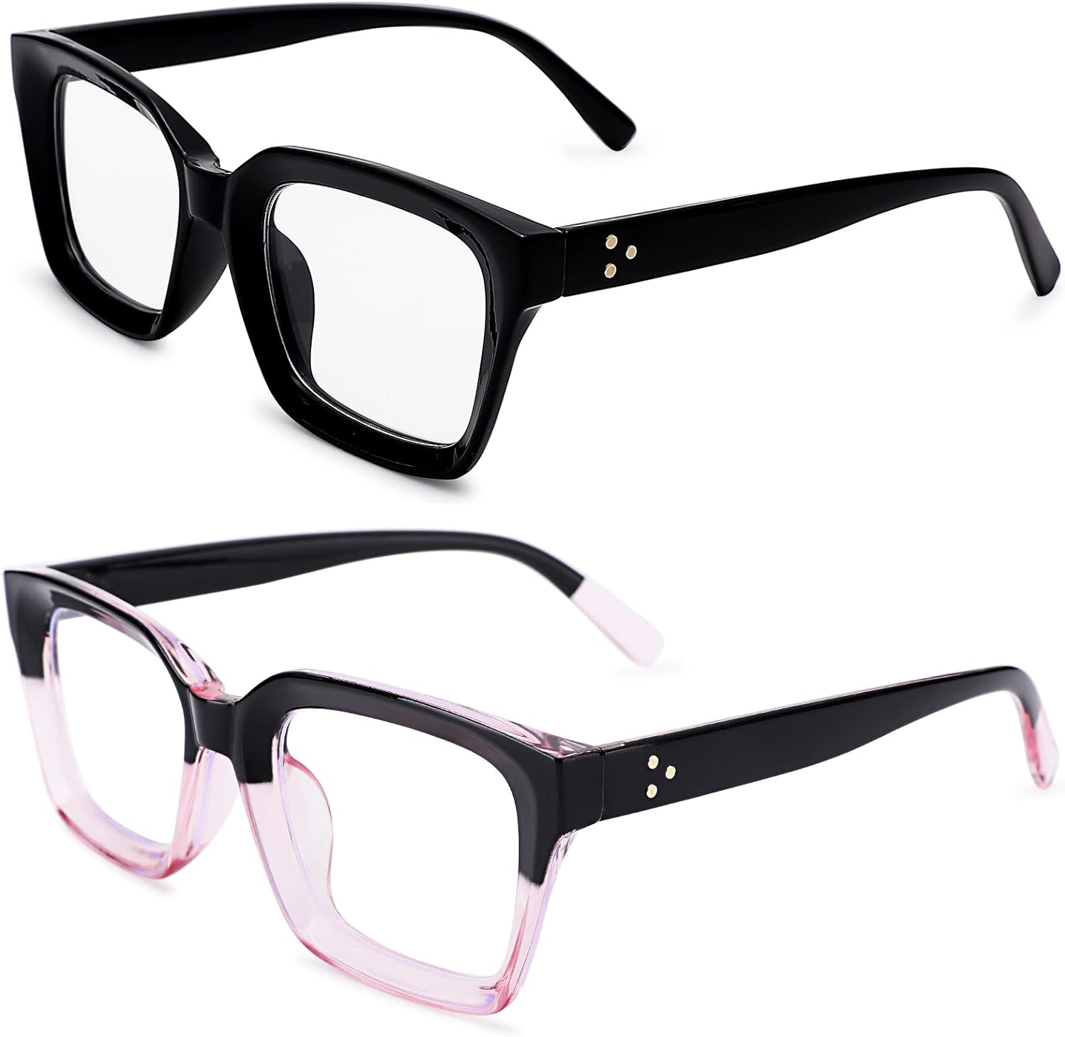 COASION Classic Non-prescription Clear Lens Eyeglasses for Women Thick Square Frame Eyewear