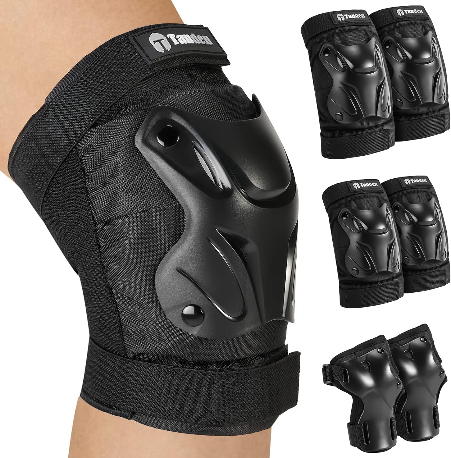 Skating Protective Gear Adult Knee and Elbow Pads Wrist Guards for Roller Skating Skateboarding, Skate Pads Adult Knee Pads for Men Women