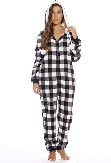 Just Love Buffalo Plaid Adult Onesie