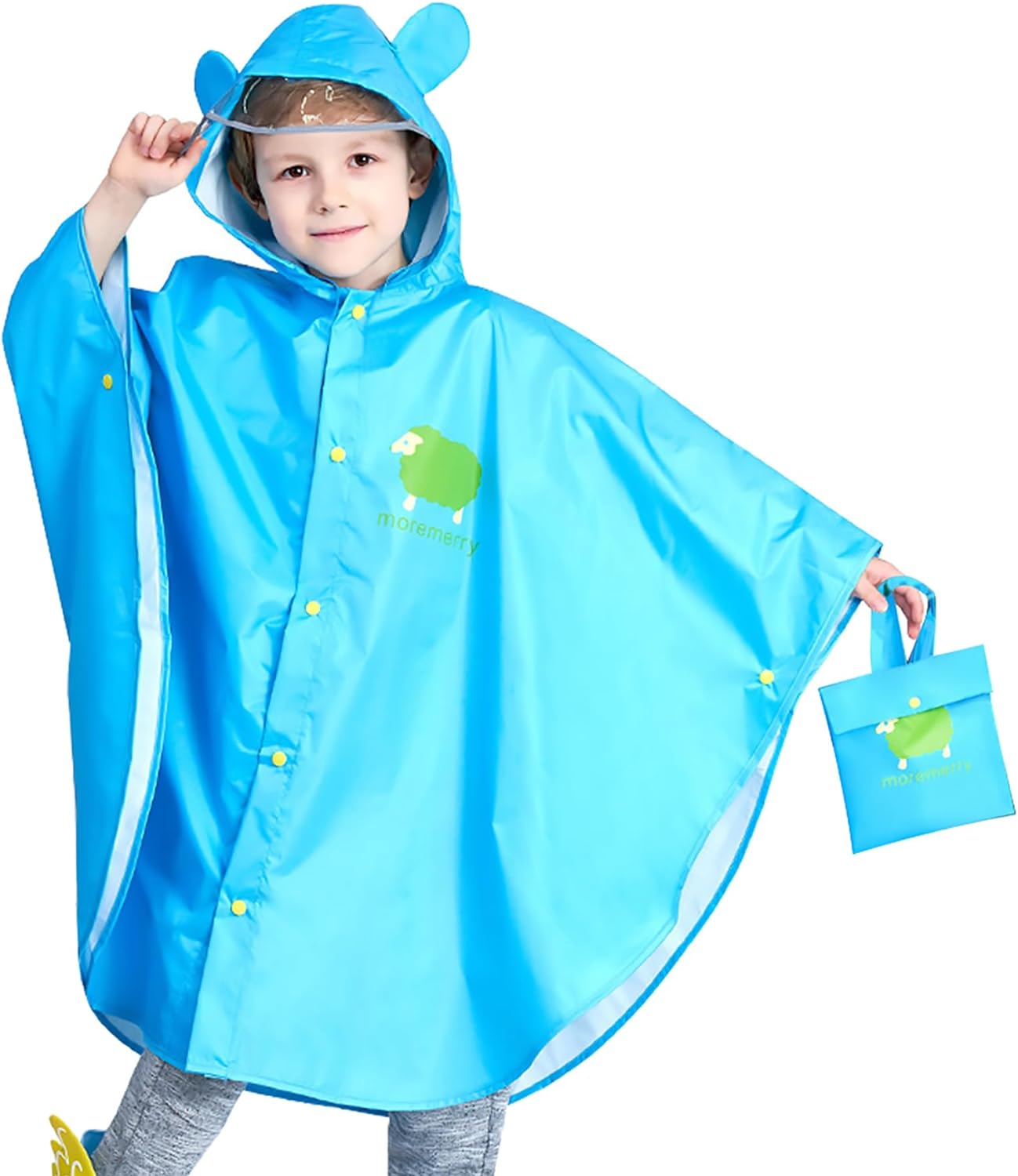 Kids Rain Poncho Cartoon Raincoat Jacket Cute Rain Coat Toddler Boys Girls Rain Cape Light Waterproof Hoodie Outwear