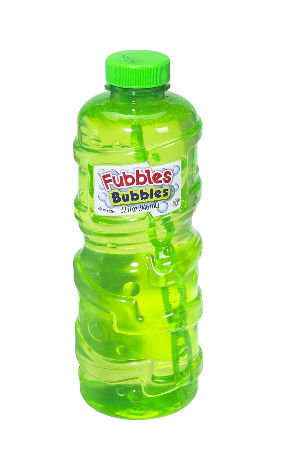 Fubbles Bubbles Solution and Refill | for Kids Ages 3  | Includes 32oz Fubbles Bubbles Solution and Bubble Wand (Colors May Vary)