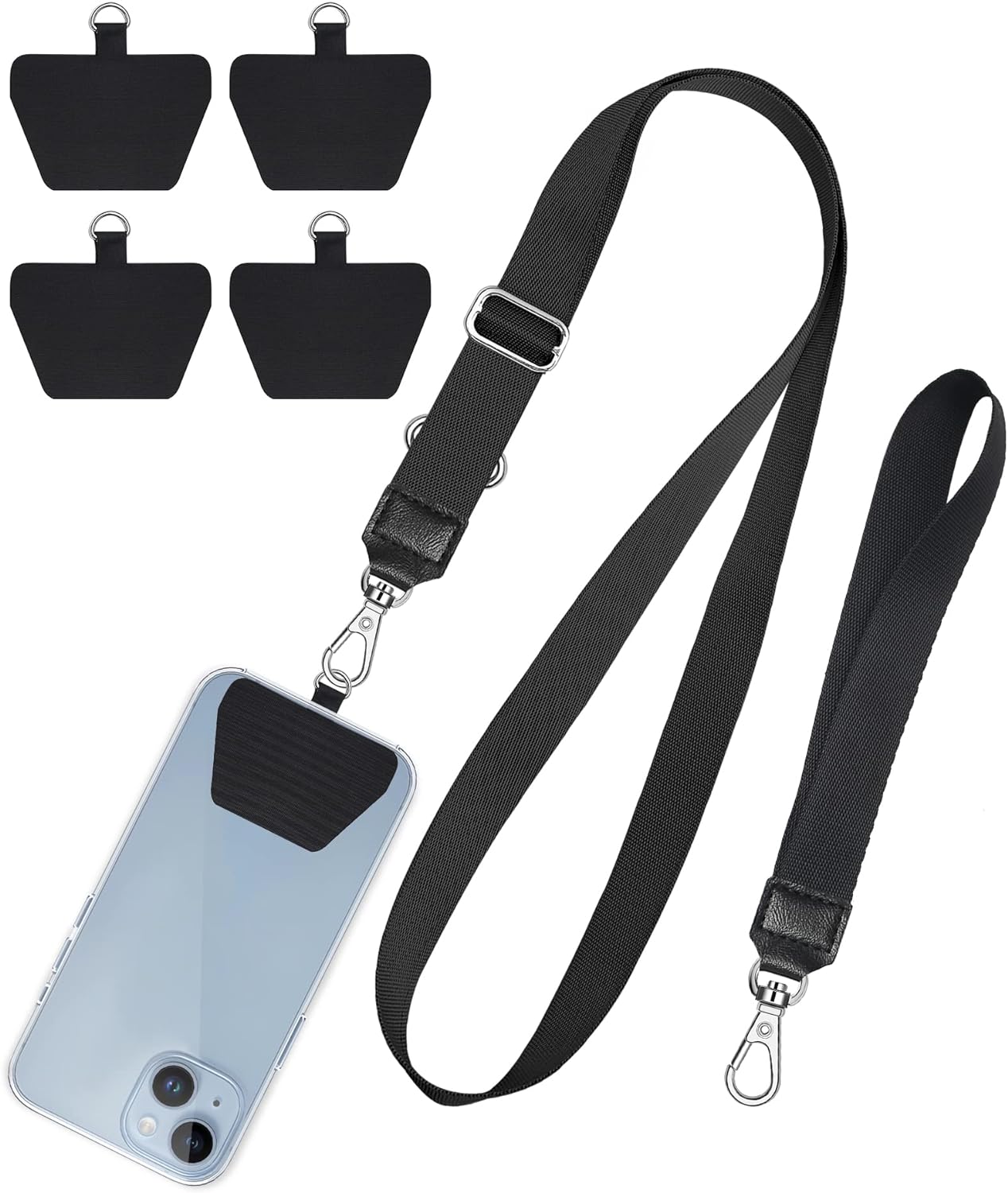 SHANSHUI Phone Lanyard, 4X Durable Pads, Adjustable Cell Phone Lanyard Premium Nylon Crossbody Lanyards Around The Neck Fitting for All Most Smartphones