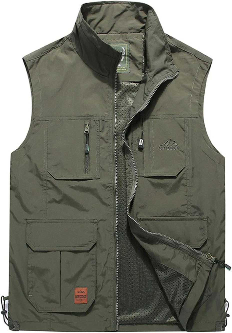 Flygo Mens Casual Lightweight Multi-Pockets Outdoor Work Fishing Travel Photo Vest