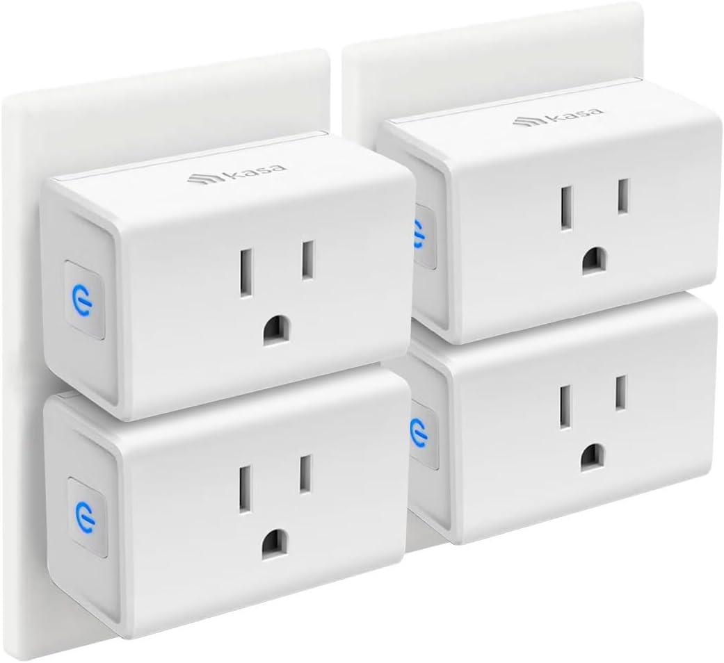 Kasa Smart Plug Mini 15A, Smart Home Wi-Fi Outlet Works with Alexa, Google Home & IFTTT, No Hub Required, UL Certified, 2.4G WiFi Only, 4-Pack(EP10P4) , White