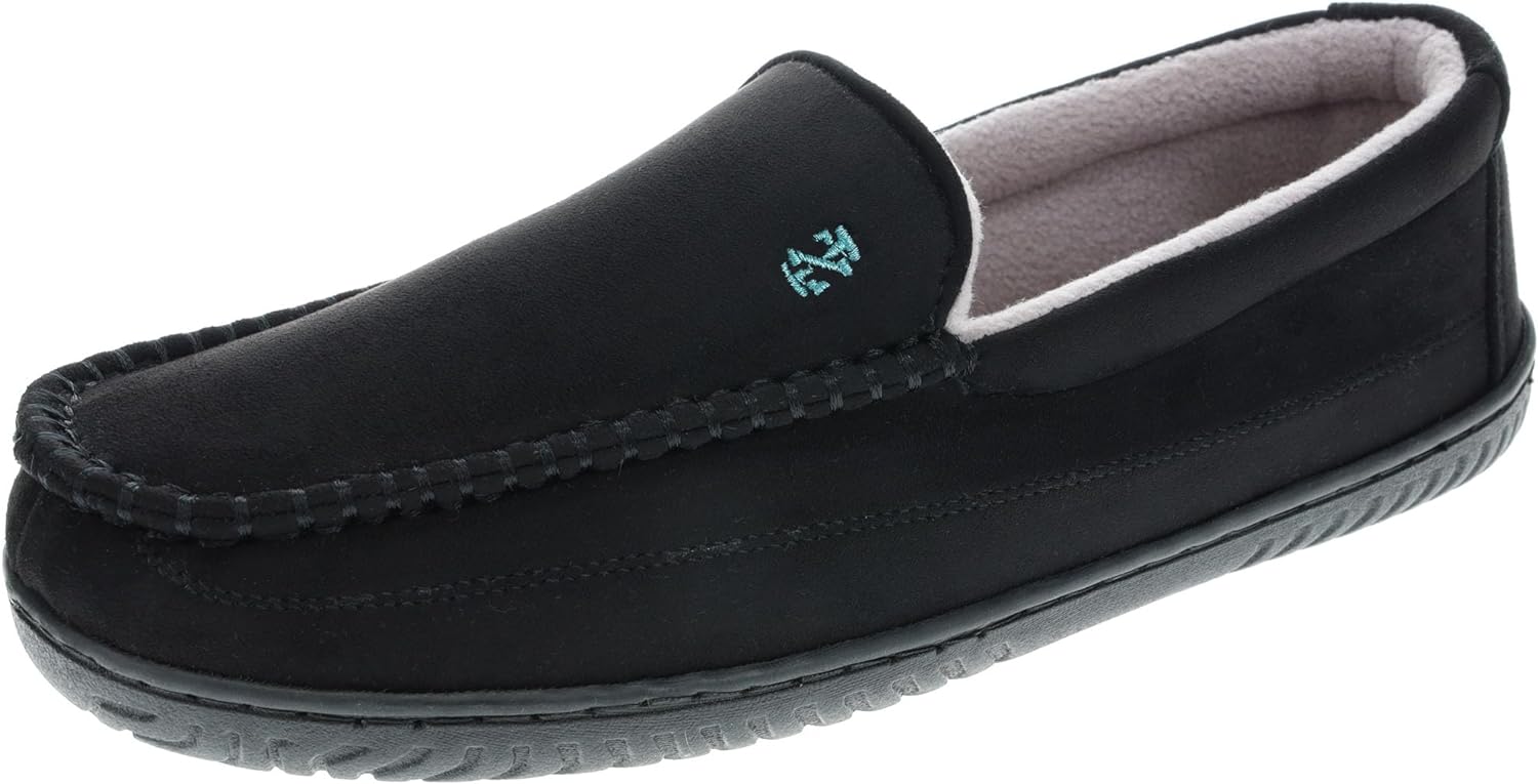 IZOD Men's Two-Tone Moccasin Slipper, Warm Soft Classic Slip-On, Men's Sizes 8 to 13