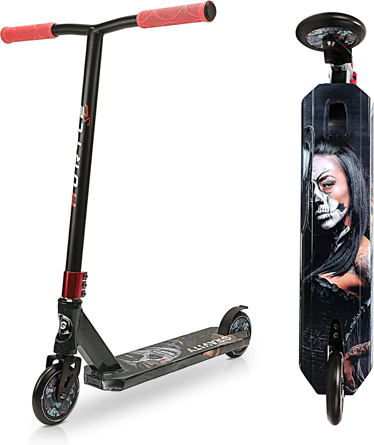 Lightweight Kick Stunt Scooter-Lab Tested Safety Certified Street Freestyle Trick Scooter with Alloy Deck, High Impact Wheels, ABEC-9 Bearing, HIC System - for Kids & Teens (Gravity in Space)