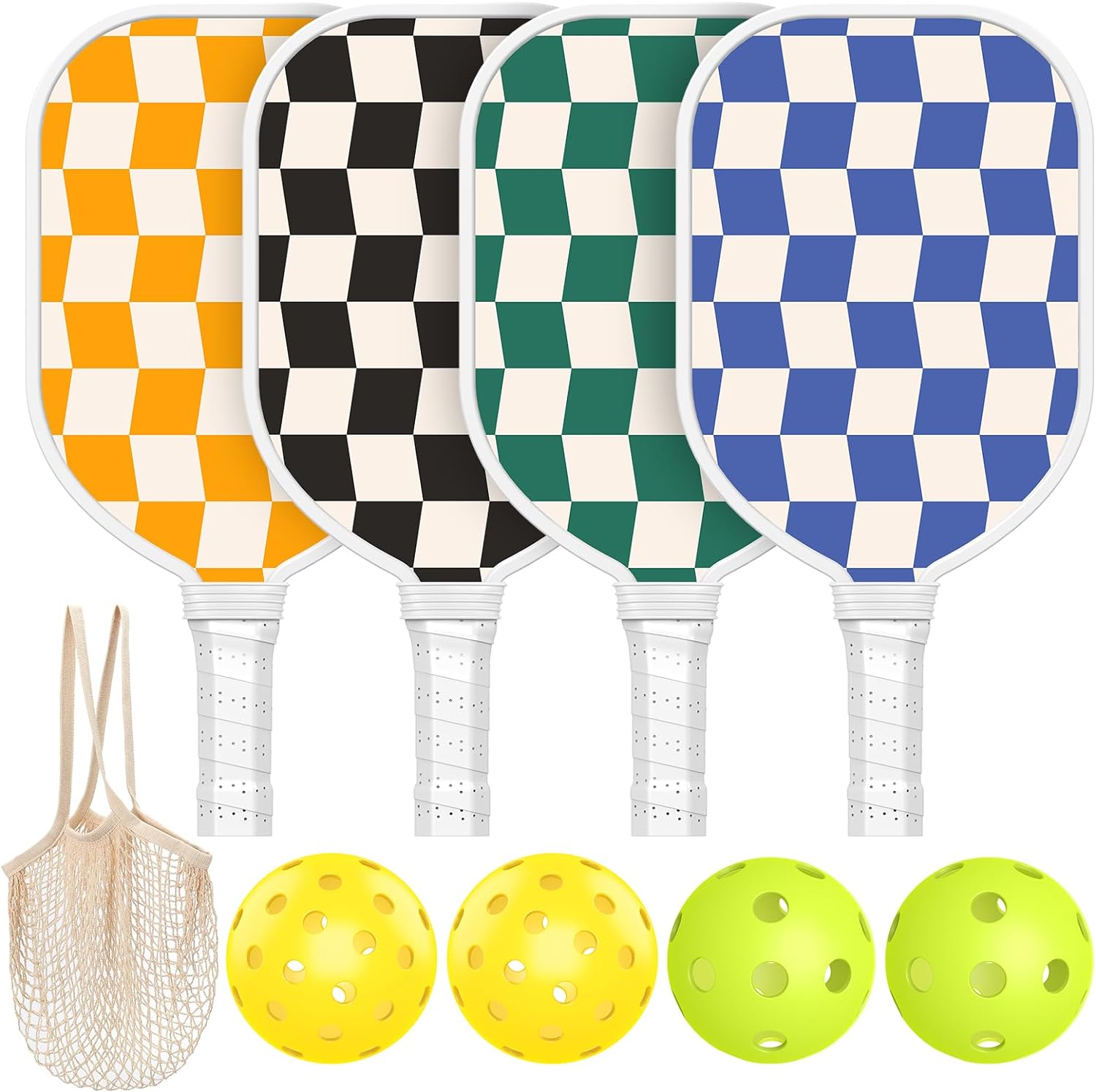 Pickleball Paddles Set USAPA Approved, Lightweight and Durable with Unique Design, USAPA Approved Pickleball Paddles Set of 4, 4 Pickleball Balls, Pickleball Bag, Pickleball Paddles