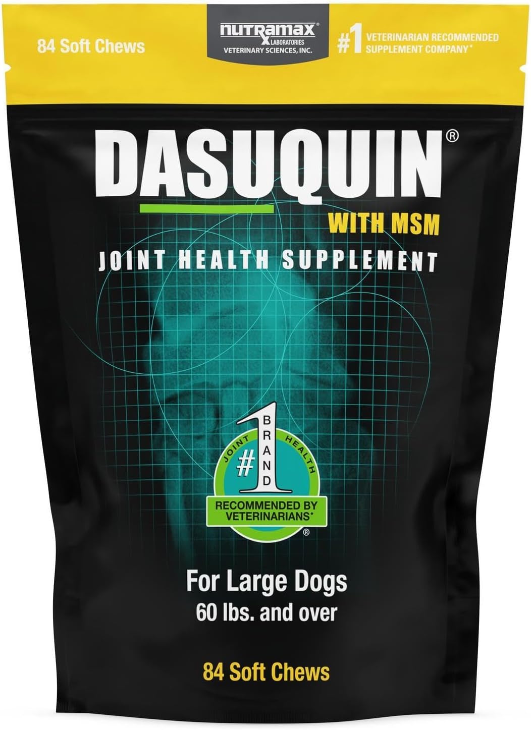 Nutramax Laboratories Dasuquin with MSM Joint Health Supplement for Large Dogs - With Glucosamine, MSM, Chondroitin, ASU, Boswellia Serrata Extract, and Green Tea Extract, 84 Soft Chews