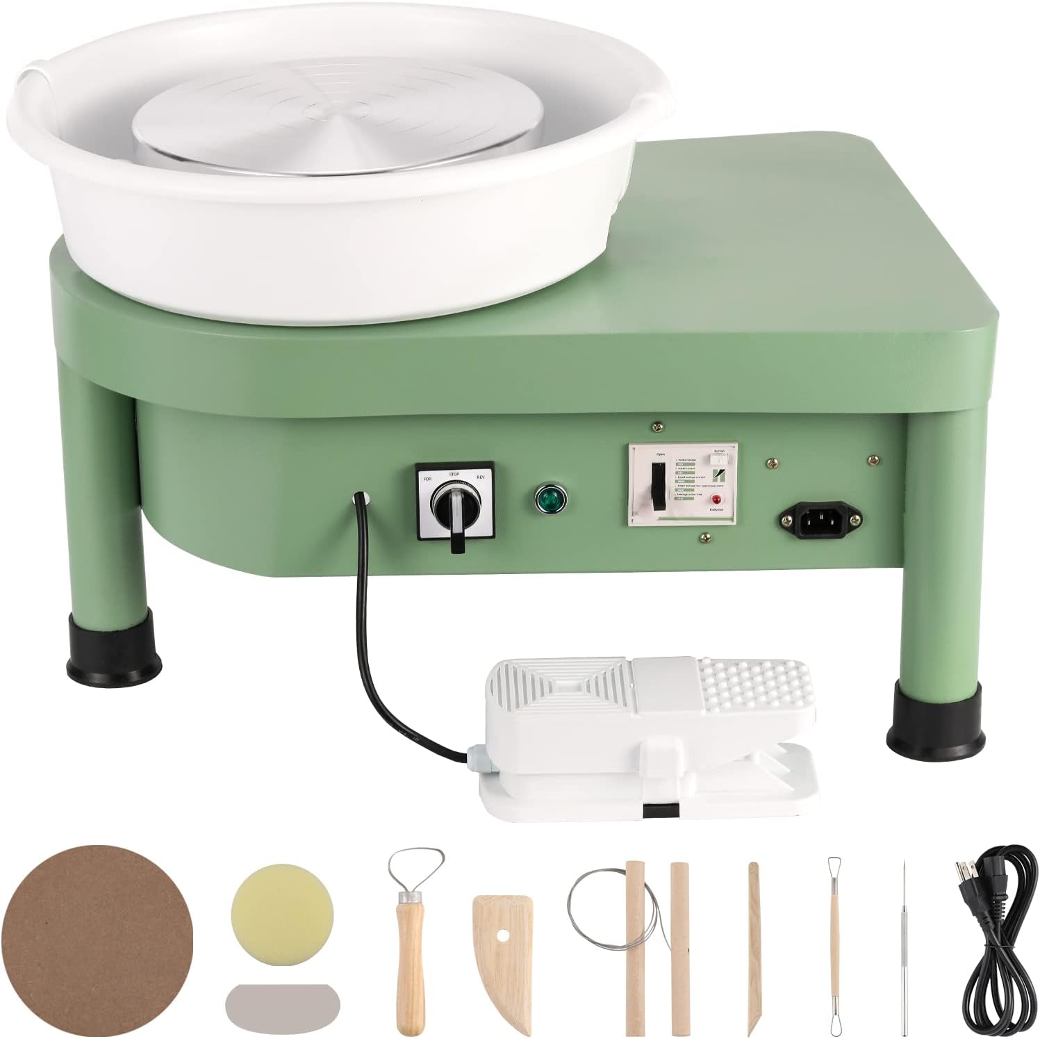 Huanyu Pottery Wheel Ceramic Machine 10 with Foot Pedal, Electric Pottery Machine with Detachable Basin for Pottery Studio/Home Pottery DIY/Pottery Training School Christmas (110V for Teenagers)