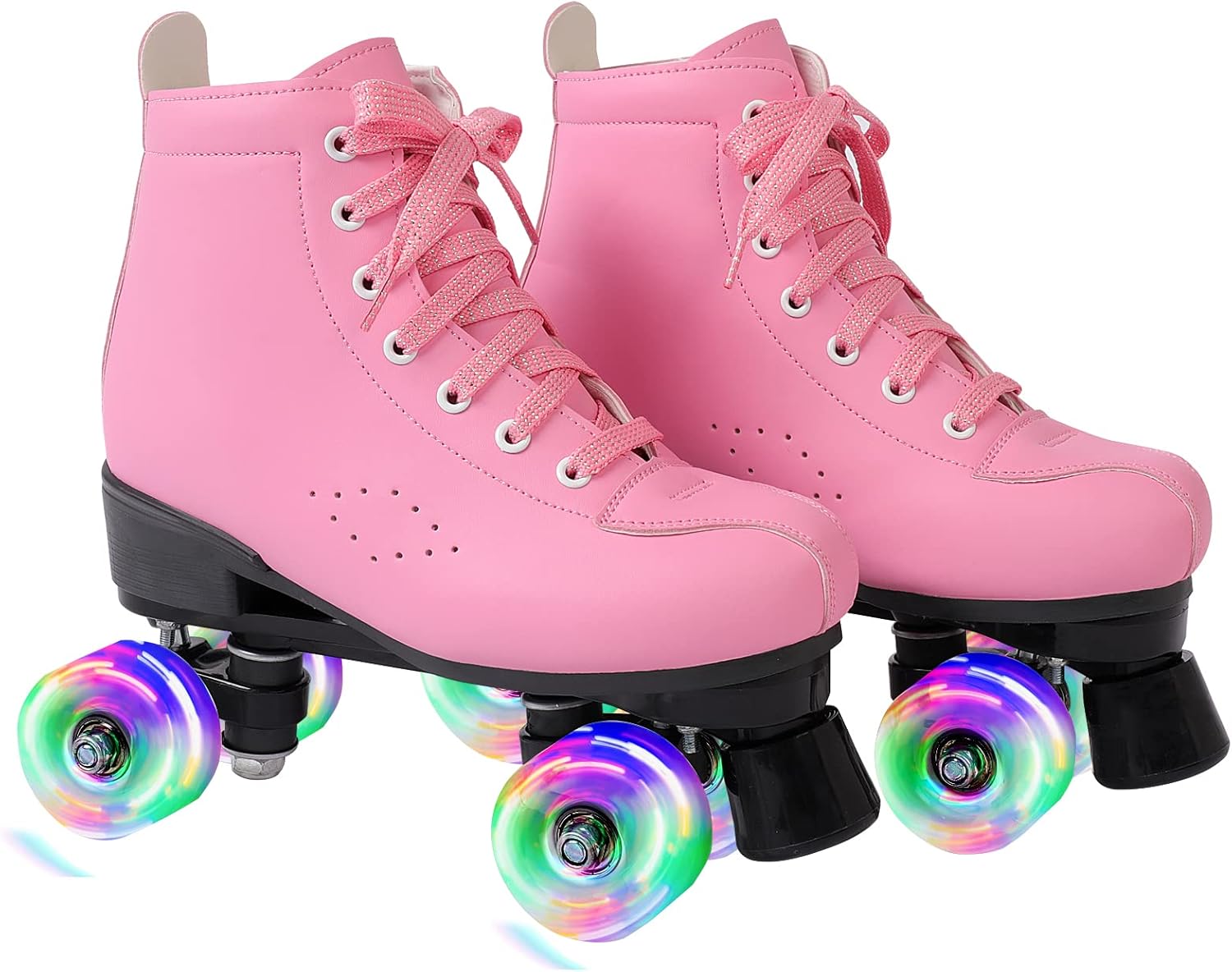 Roller Skates for Women,Double Row 4 Wheels Shiny Quad Men Skates,PU Leather High-top Roller Skates for Girls/Boys/Ladies/Unisex Indoor/Outdoor