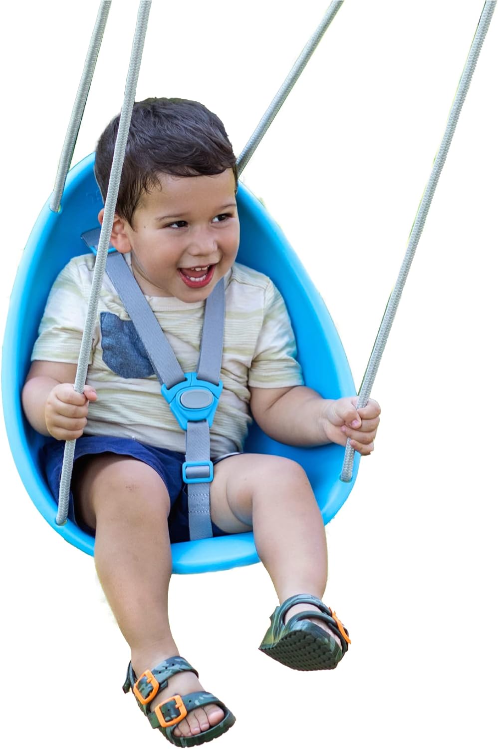 Swurfer Coconut Toddler Swing  Comfy Baby Swing Outdoor, 3- Point Adjustable Safety Harness, Secure, Safe Quick Click Locking System, Blister-Free Rope, Easy Installation, Ages 6-36 Months