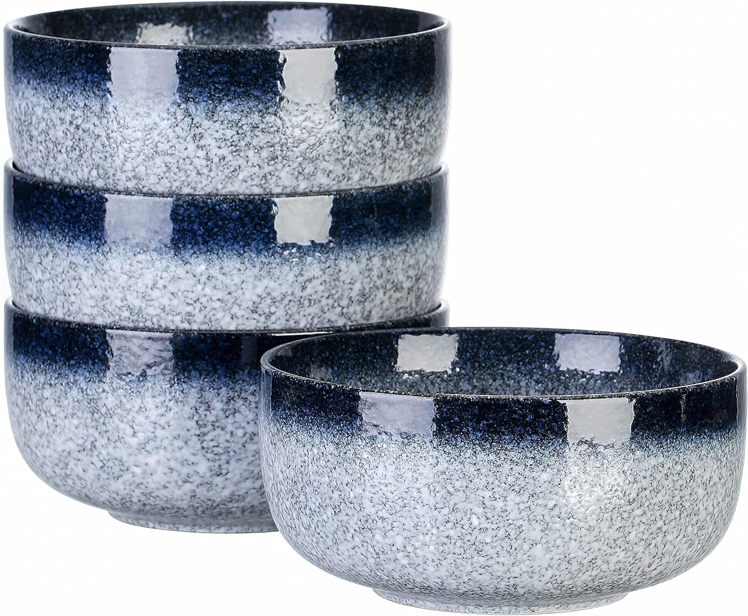 S&Q'S CERAMICS Cereal Bowls - 36 Ounce Ceramic Bowls, Japanese Noodle Bowl Set, Ceramic Bowls for Kitchen, Breakfast, Oatmeal, Microwave and Dishwasher Safe, [Set of 4], Dark Blue