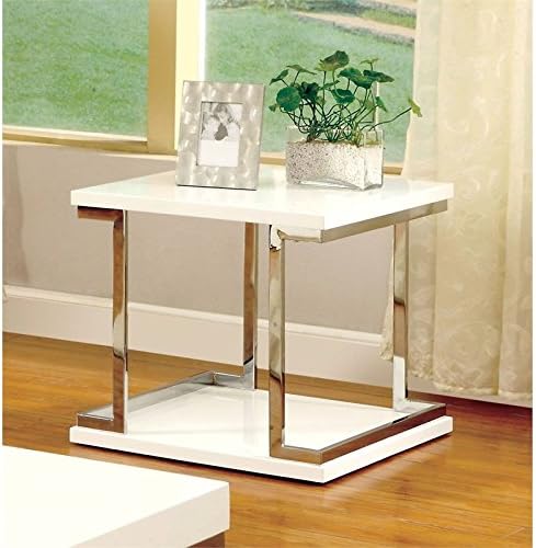 Home Square Wood Square End Table in White (Set of 2)