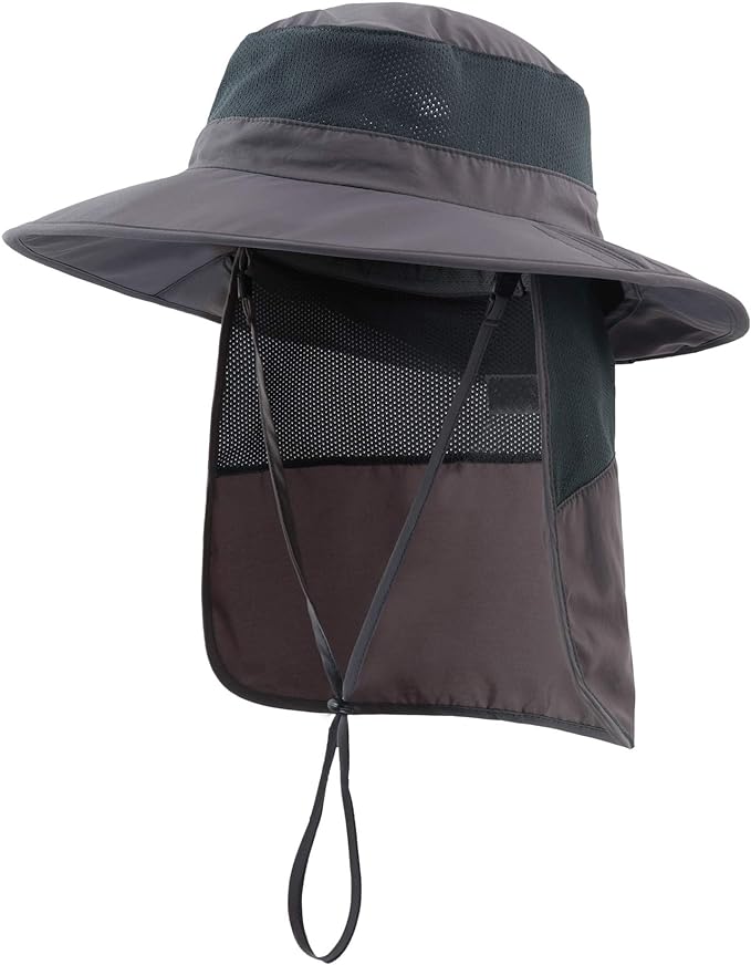 Home Prefer Outdoor UPF50  Kids Sun Hat Wide Brim Fishing Hat with Neck Flap