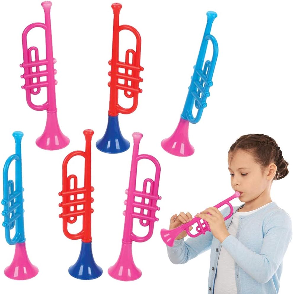 ArtCreativity 13 Inch Plastic Trumpets, Set of 6, Music Toys for Kids and...