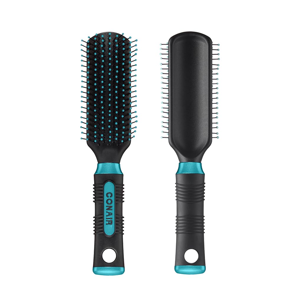 Conair Salon Results Hairbrush - Hair brush - Hairbrush for Men and Women - Detangling Hair Brush - Hairbrush for All Hair Types with Nylon Bristles