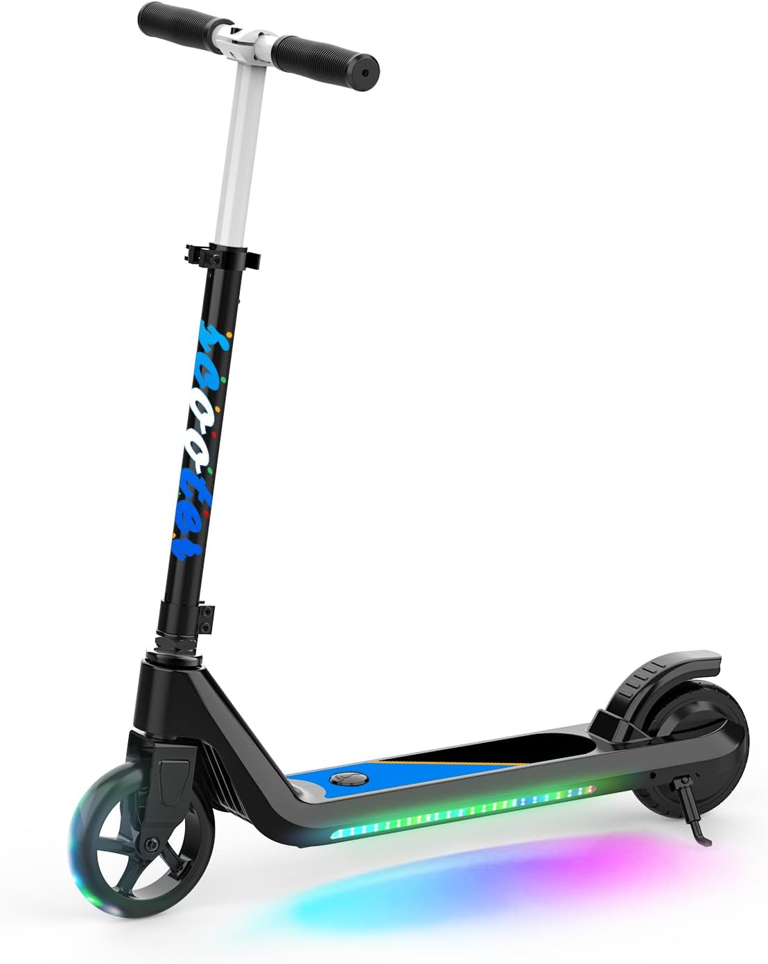 Electric Scooter for Kids Age of 6-10, Kick-Start Boost Kids Scooter with Adjustable Speed and Height, Kids Scooter with Flash Wheel & Deck Lights