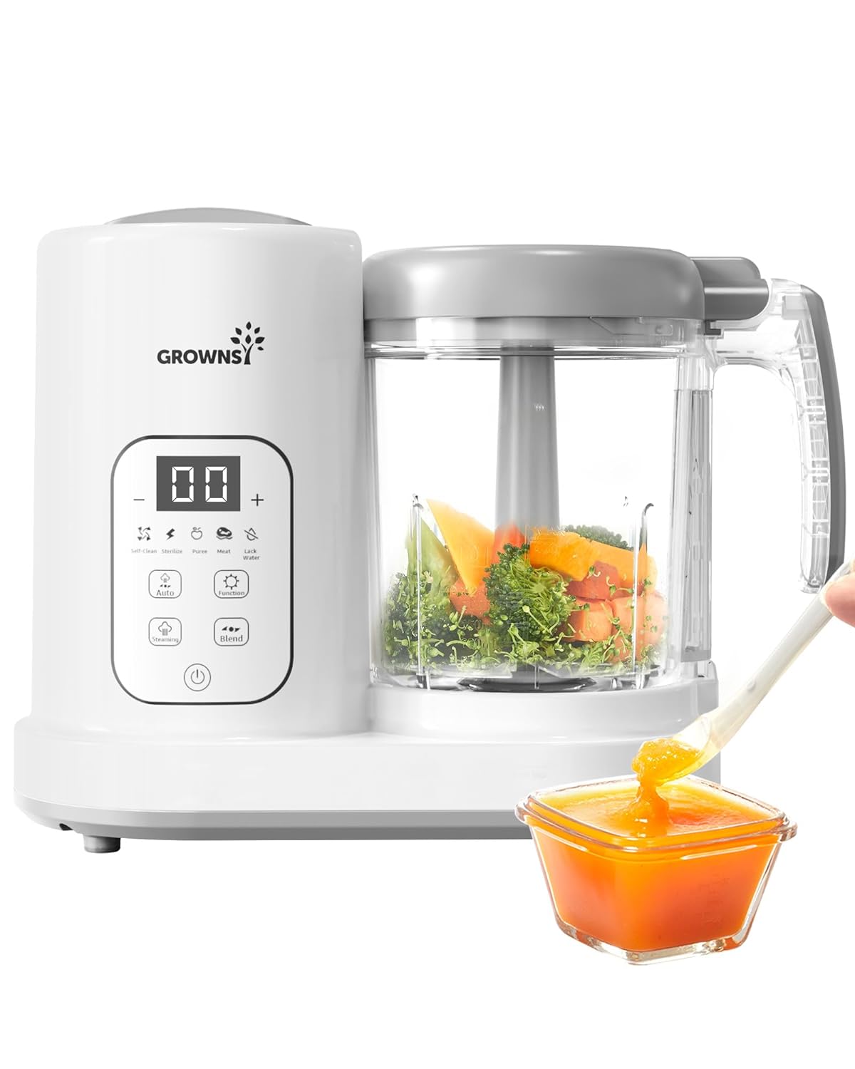 Baby Food Maker | Baby food Processor | All-in-One Baby Food Puree Blender Steamer Grinder Mills Machine Auto Cooking & Grinding with Self Cleans Touch Screen LCD Display, BPA Free