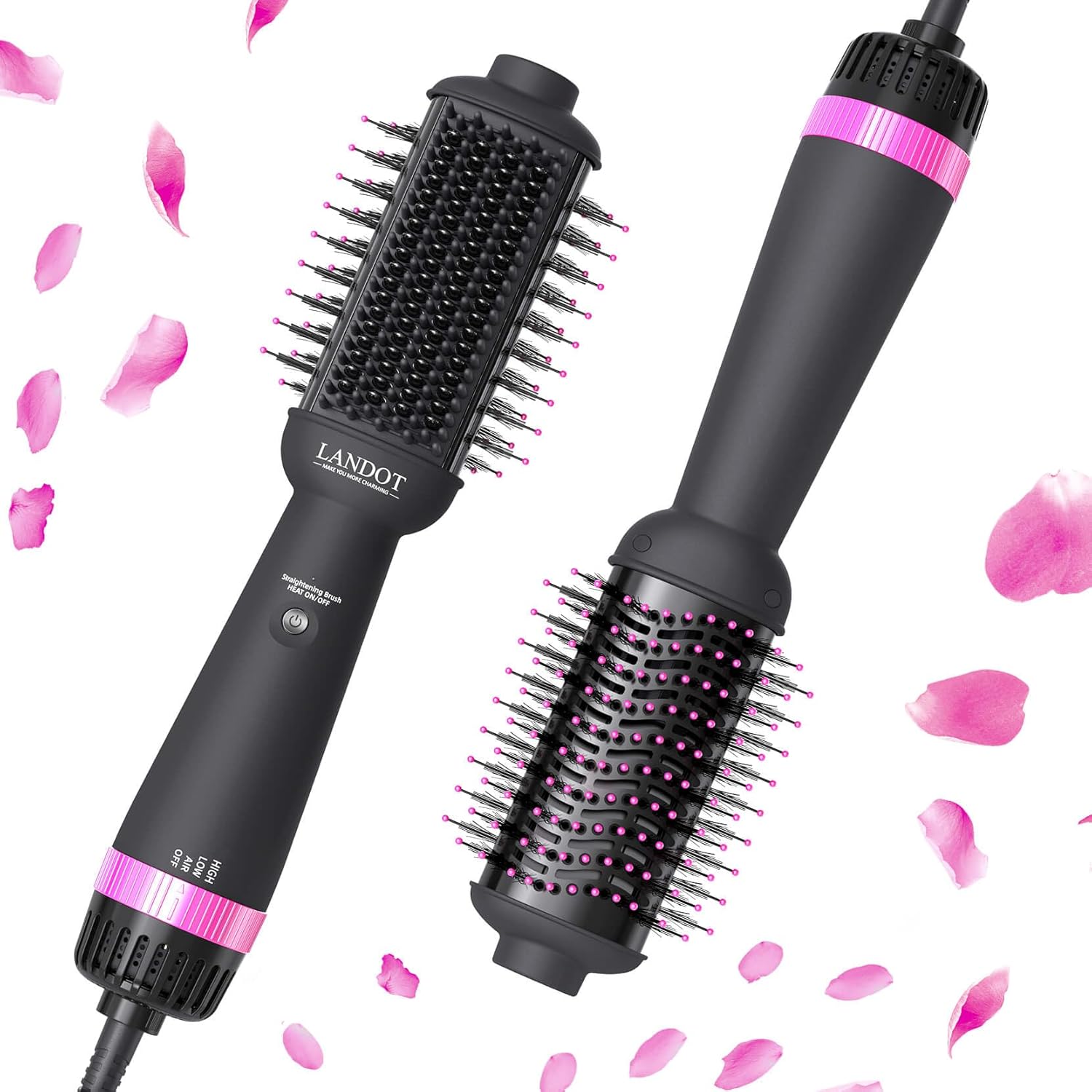 Hair Blow Dryer Brush Straightener: One-Step Hot Air Brush Volumizer - Hairdryer and Styler for Drying Straightening Volumizing Women Hair