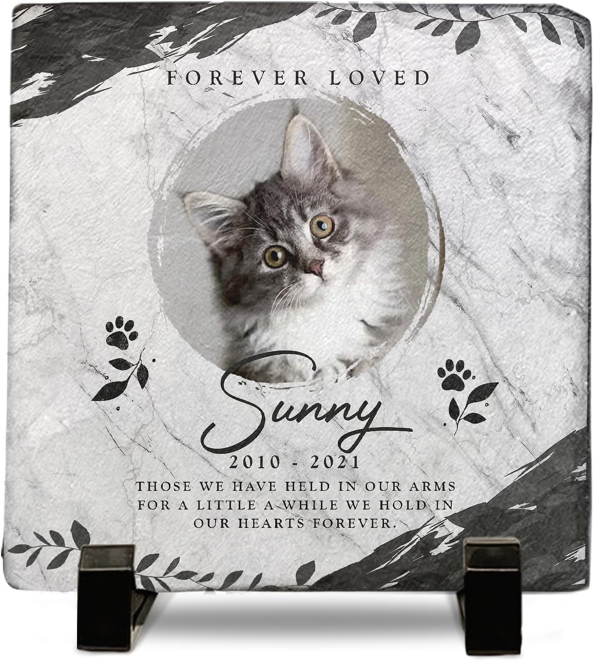 Pawfect House Cat Garden Decor, Pet Sympathy Gift, Personalized Forever Loved Cat Memorial Stones, Pet Memorial Stones Gifts for Loss of Cat, Cat Memorial Gifts