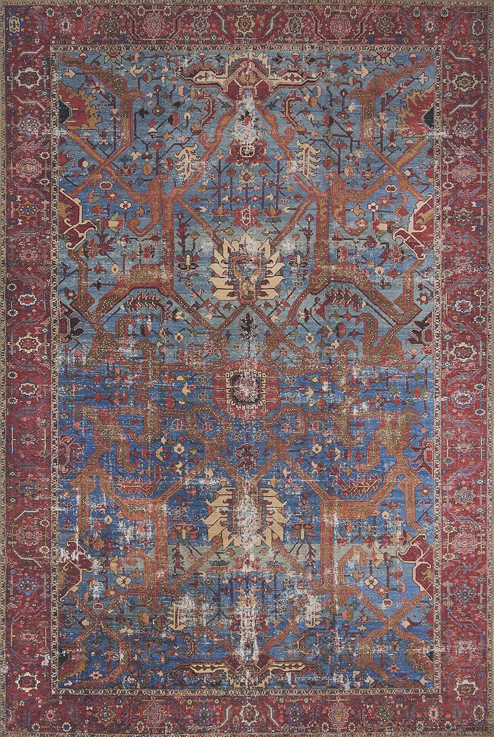 Loloi II Loren Blue/Red 7'-6 x 9'-6 Area Rug