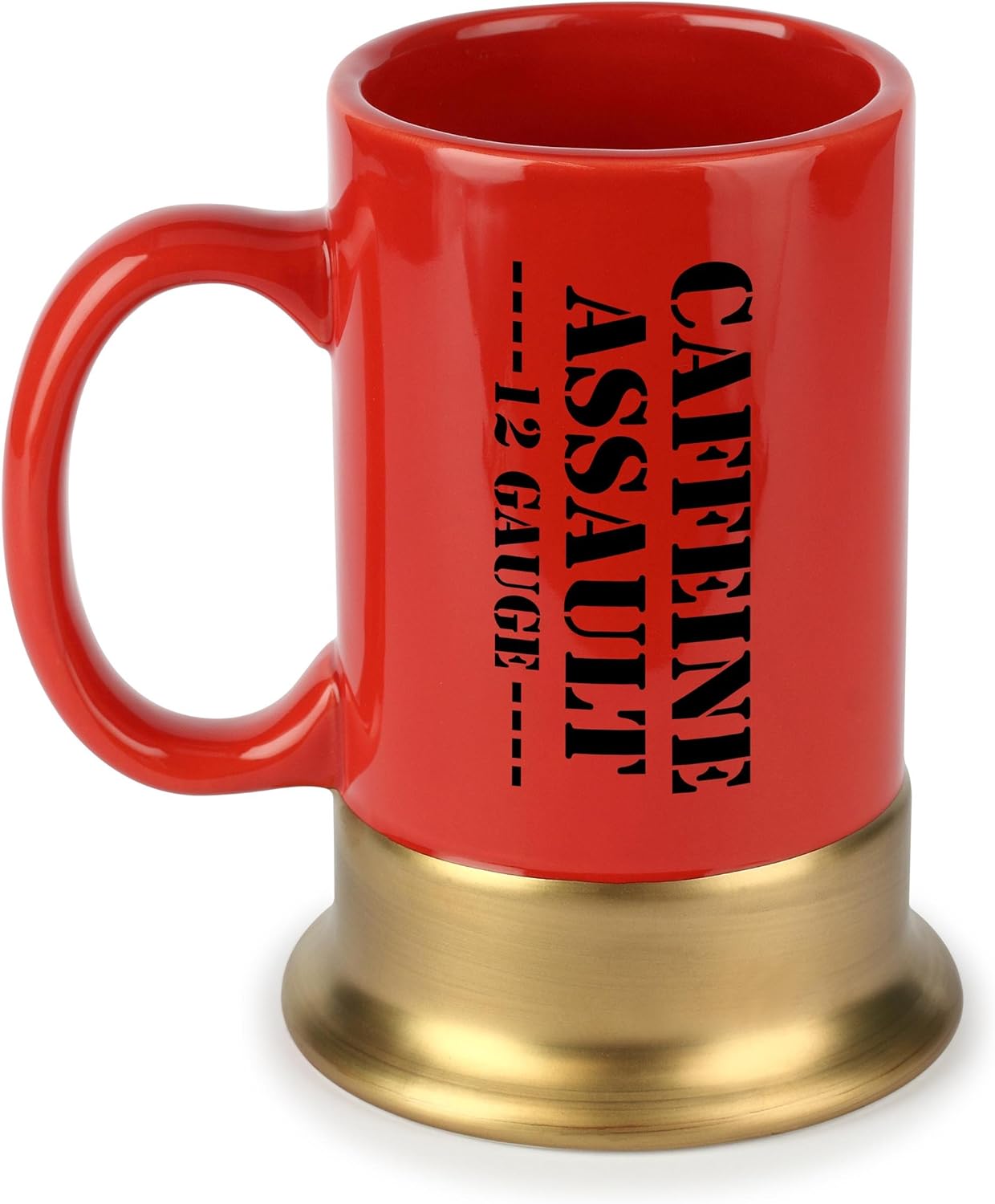 Caliber Gourmet Caffeine Assault Mug, 12 Gauge, Red