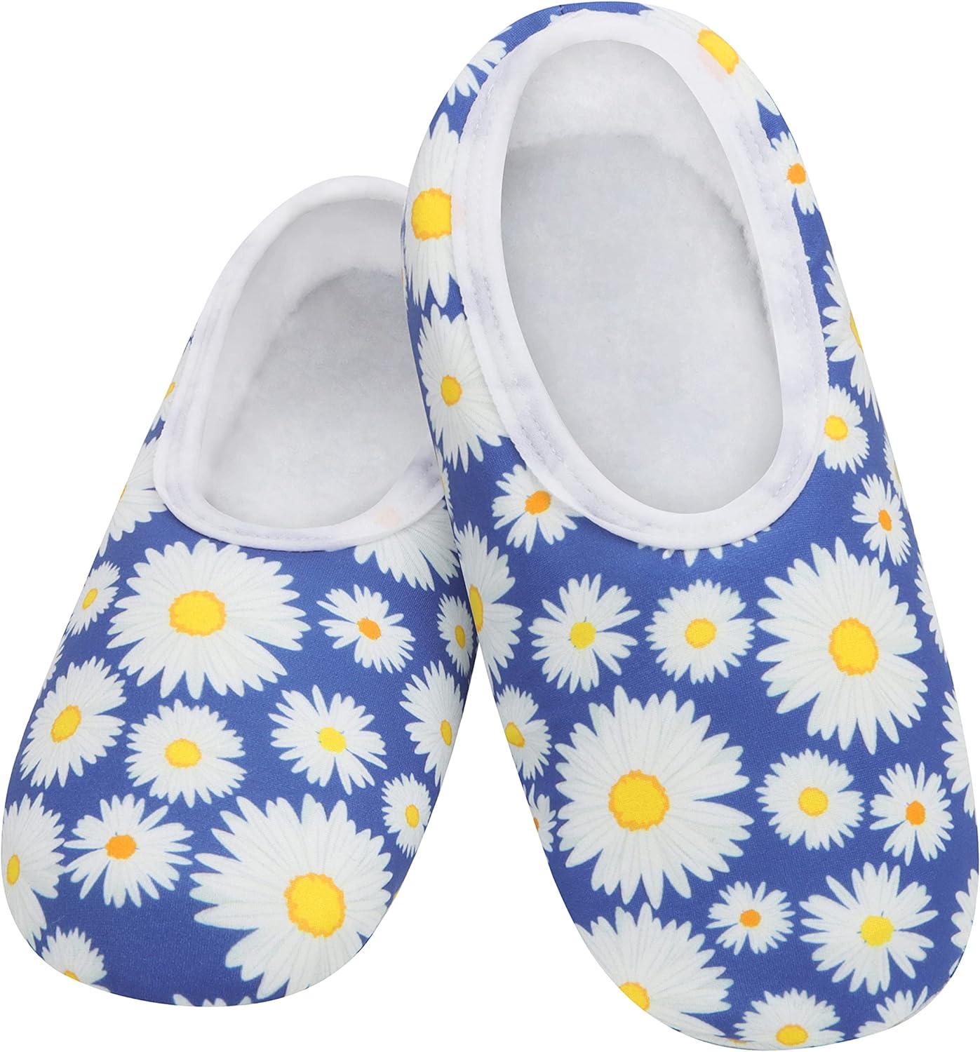 Snoozies Skinnies Slipper Socks  Cozy, Foldable Slippers for Women, Non Slip Socks for Travel & Indoors - Bright Daisy