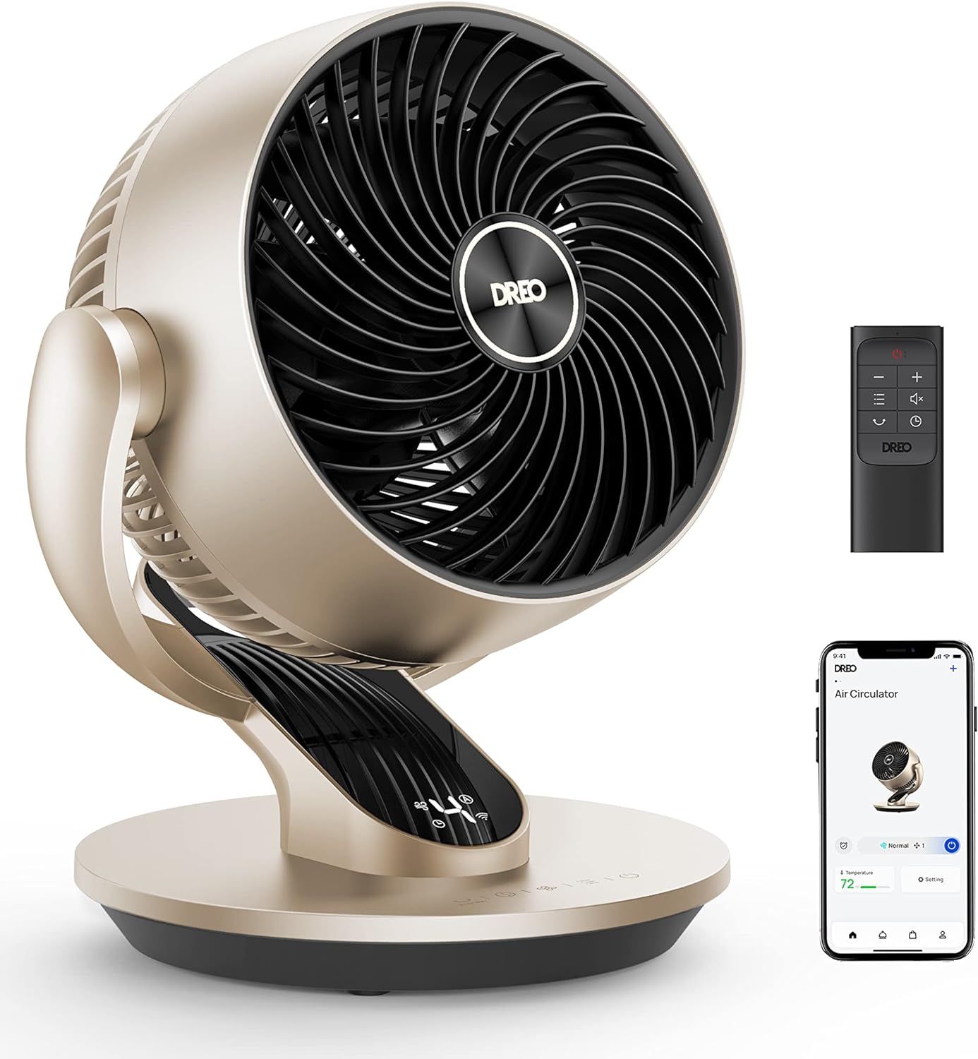 Dreo Smart Desk Fan for Bedroom, 13 Powerful 70 ft Whole Room Air Circulator Fan, 120+90 oscillating fans with Voice Control, 4 Speeds, 5 Modes, 12H Timer Portable Table Fan for Office, Home