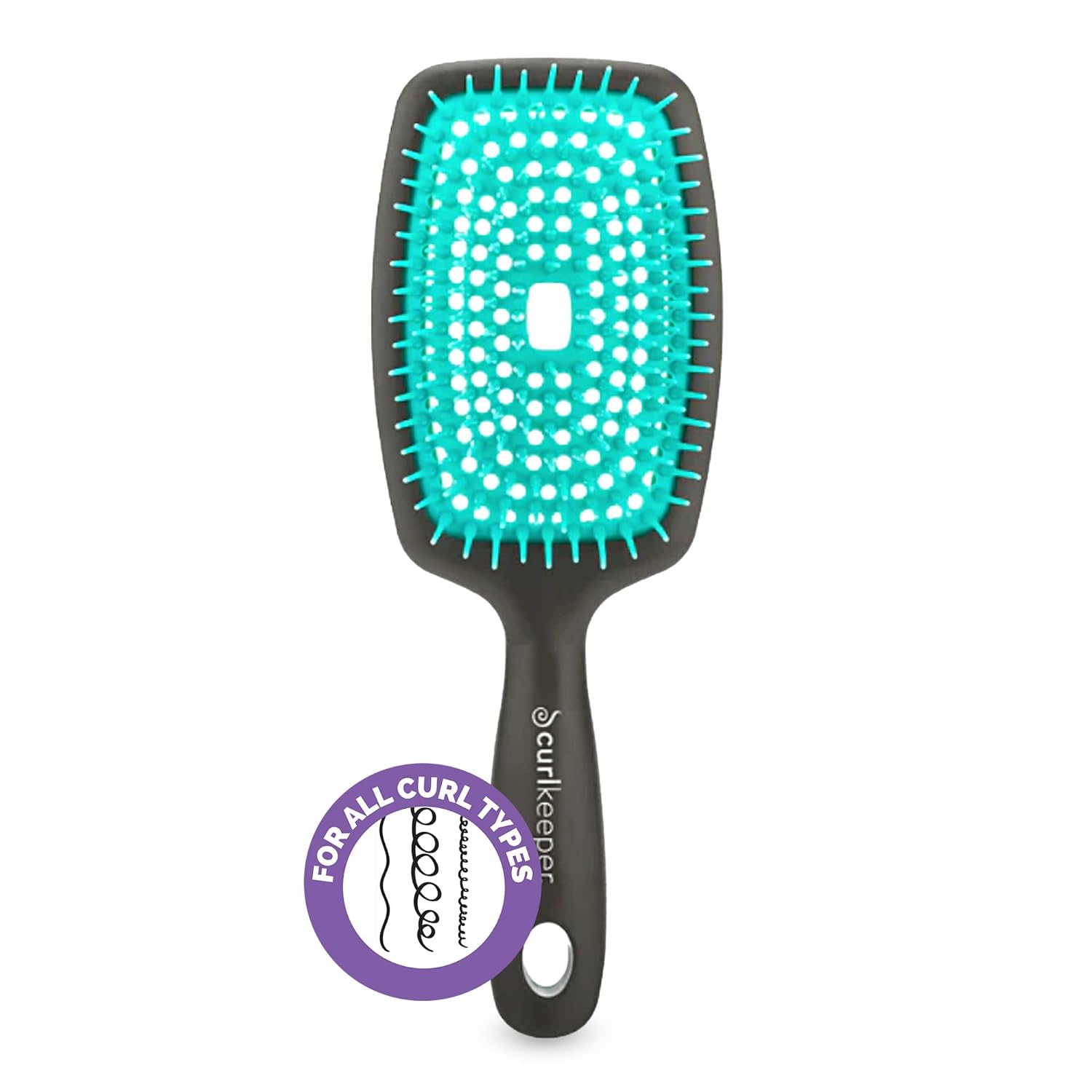 Curl Keeper Flexy Hair Brush, Turqoise - Detangling Hair Brush with Flexible Bristles for Shower Use, Combing Through Curls & Removing Tangles - Lightweight Hair Accessories for All Hair Type