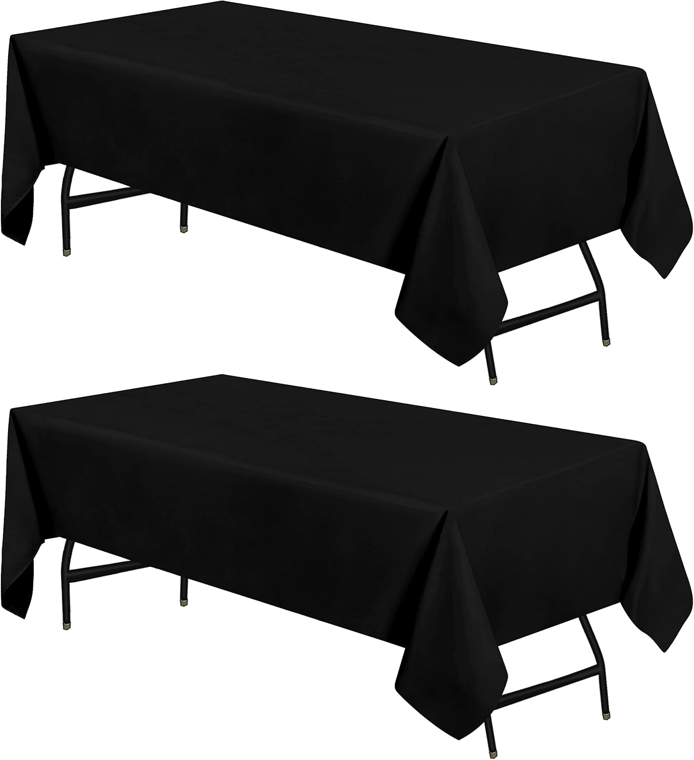 Utopia Kitchen Rectangle Table Cloth 2 Pack [60x102 Inches, Black] Tablecloth Machine Washable Fabric Polyester Table Cover for Dining, Buffet Parties, Picnic, Events, Weddings and Restaurants