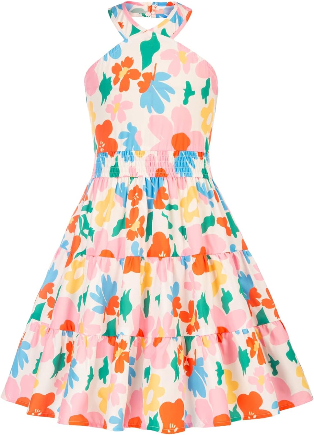 GRACE KARIN Girls Summer Dress Off Shoulder Floral A-line Midi Dress 5-14Y