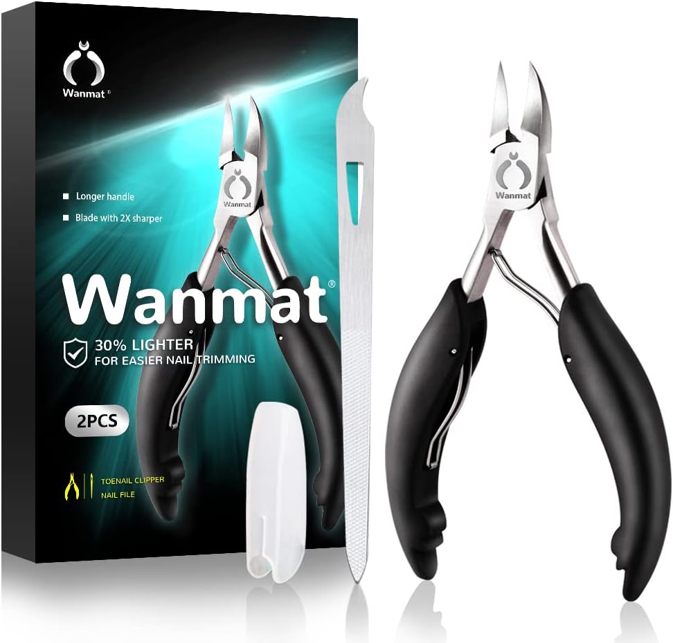 Toe Nail Clipper for Ingrown or Thick Toenails,Toenails Trimmer and Professional Podiatrist Toenail Nipper for Seniors with Surgical Stainless Steel Surper Sharp Blades Lighter Soft Handle