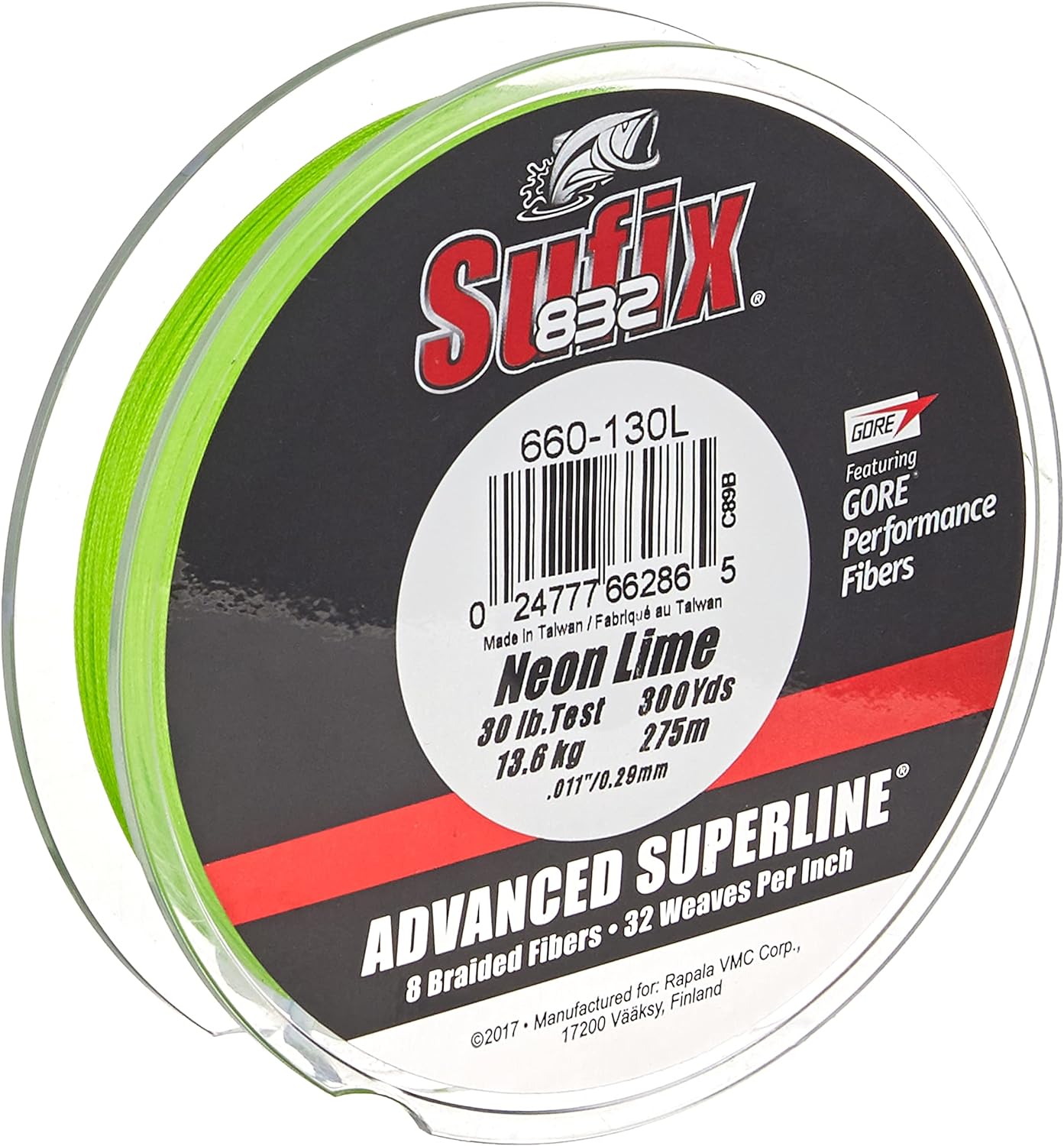 Sufix 832 Braid 30 lb Neon Lime 300 yards