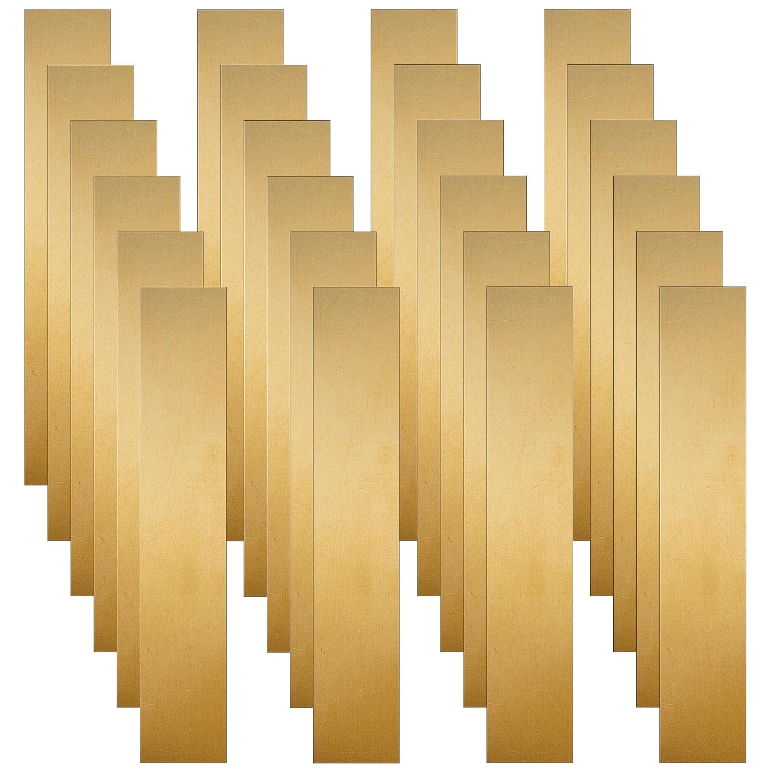 Brass Strip, Brass Sheet Brass Shim Stock Assortment Metal Shims, 6'' Length, 0.002'', 0.004'', 0.006'', 0.008'', 0.012'' and 0.016'' Thickness (24 Pieces, 6 x 1 Inch)