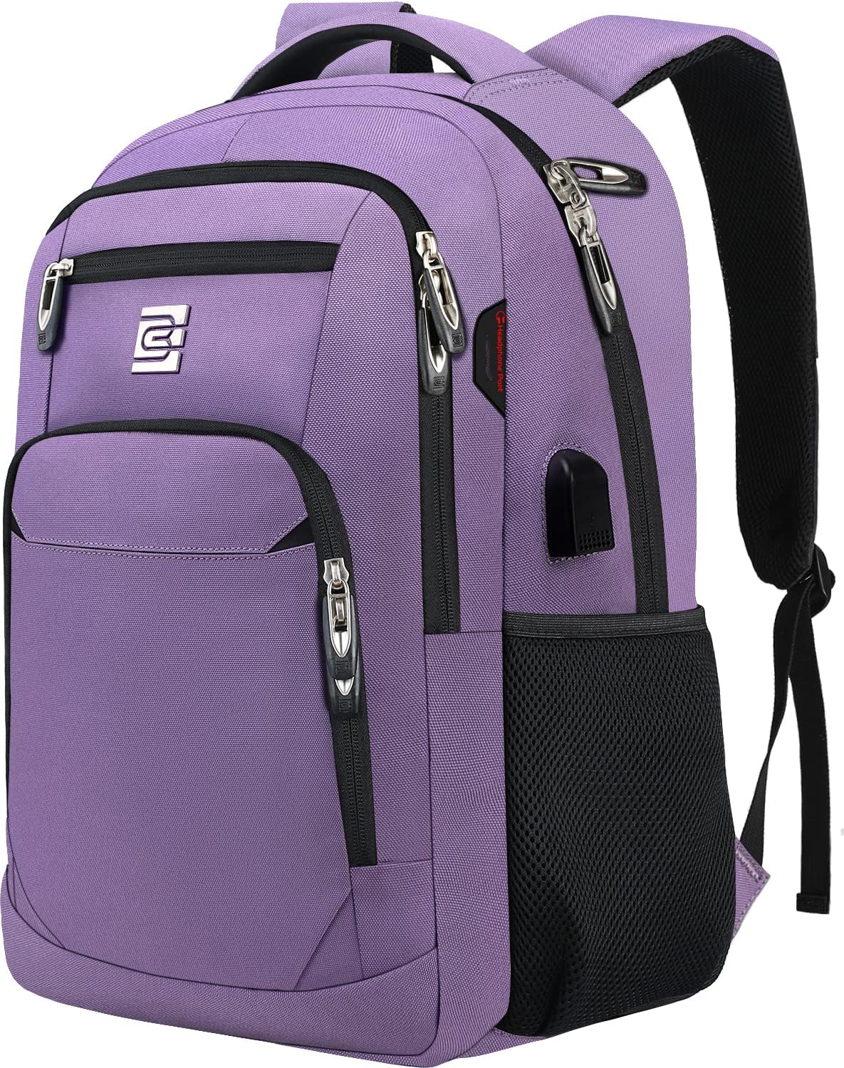 Laptop Backpack,Business Travel Anti Theft Slim Durable Laptops Backpack with USB Charging Port,Water Resistant College Computer Bag for Women & Men Fits 15.6 Inch Laptop and Notebook-Purple