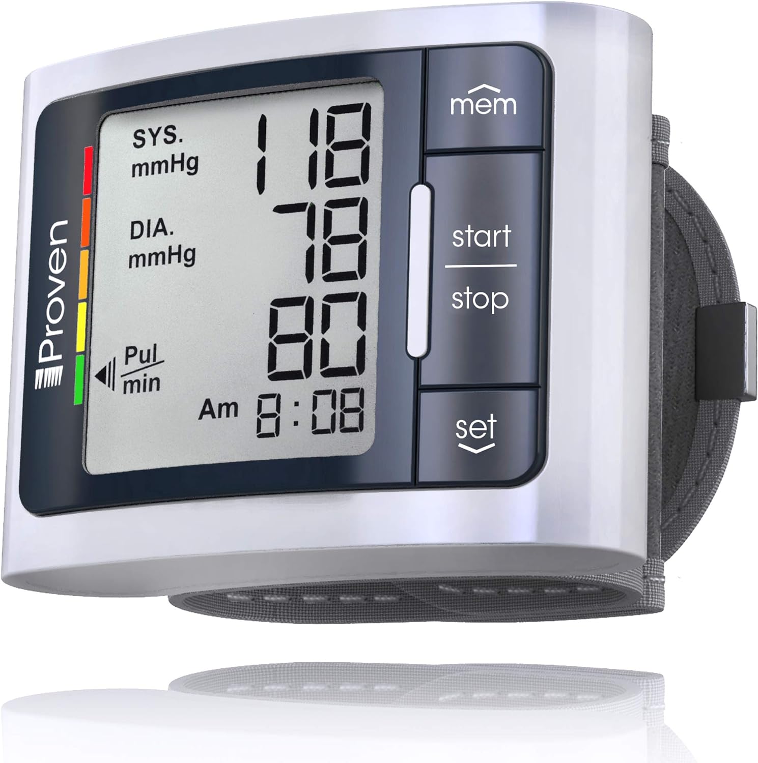 IPROVEN Blood Pressure Monitor Wrist for Home Use, FSA HSA Eligible, Heart Rate Monitor & Large Blood Pressure Wrist Cuff, Large LCD Display, Colored AHA Indicator