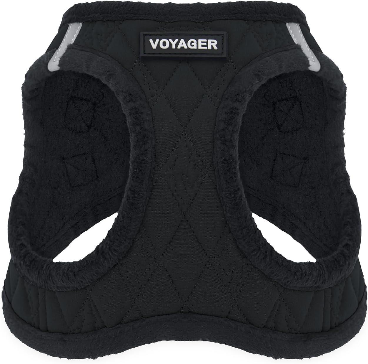 Voyager Step-In Plush Dog Harness  Soft Plush, Step In Vest Harness for Small and Medium Dogs by Best Pet Supplies - Harness (Black Plush), S (Chest: 14.5 - 16")