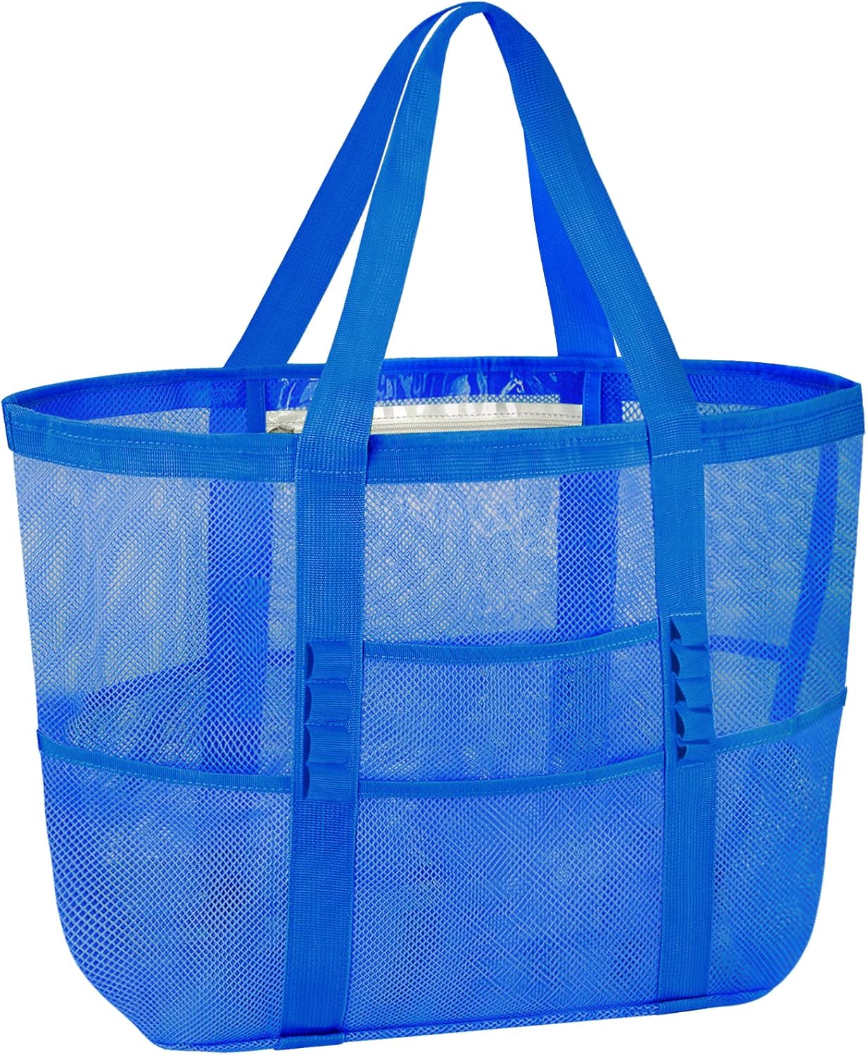 BALEINE Large Beach Bag Pool Bags, Mesh Beach Tote for Toys, Towel, flip flops, Dark Blue