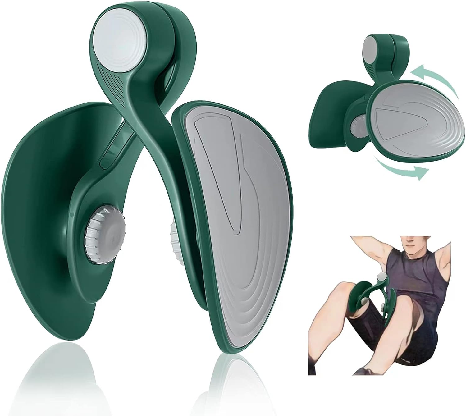 Thigh Master Hip Trainer Exercise Equipment, Pelvic Floor Trainer, Kegel Trainer for Postpartum Rehabilitation, Trimmer Inner Thigh, Thigh Workout Equipment (Dark Green)