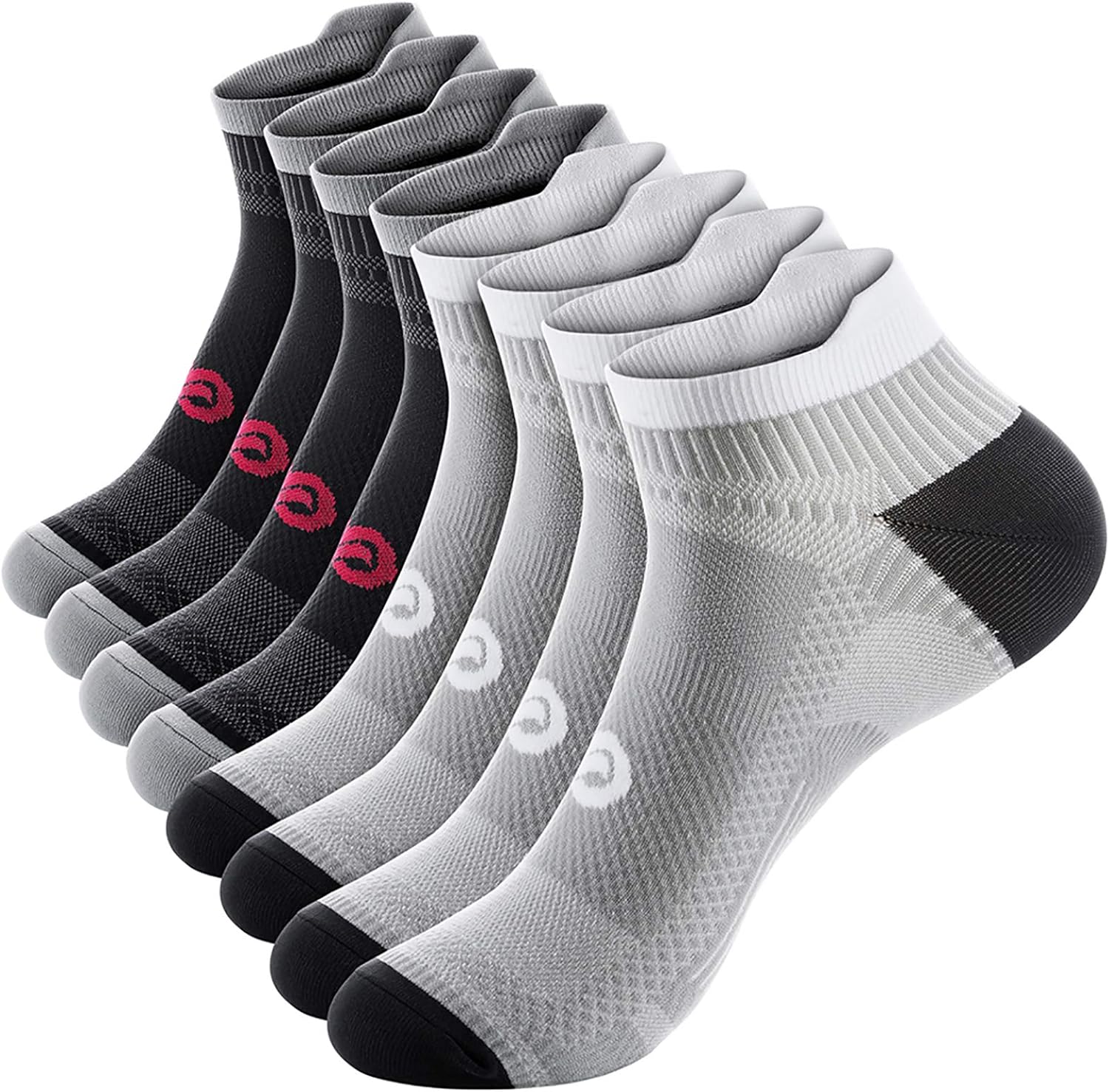 PAPLUS Ankle Compression Sock for Men and Women 2/4/6 Pairs, Low Cut Compression Running Sock with Ankle Support