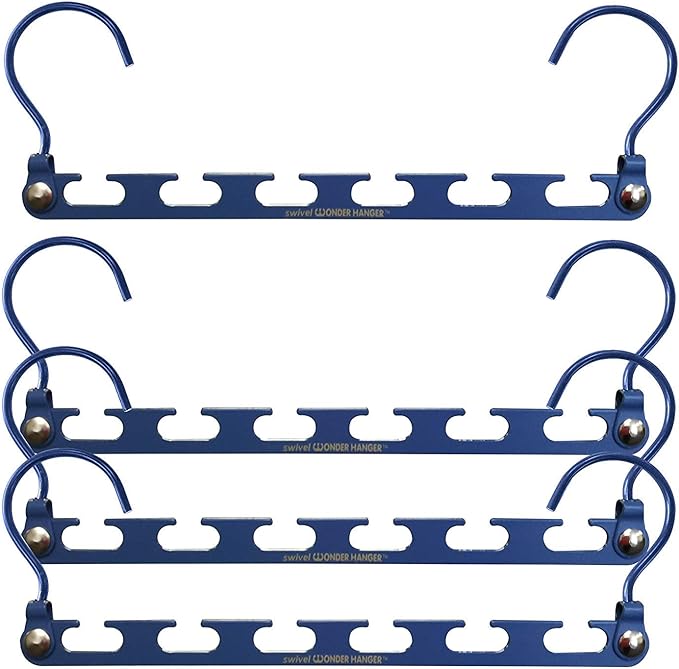 Swivel Wonder Hanger, Space-Saving Closet Organizers, 4 Pack, Navy