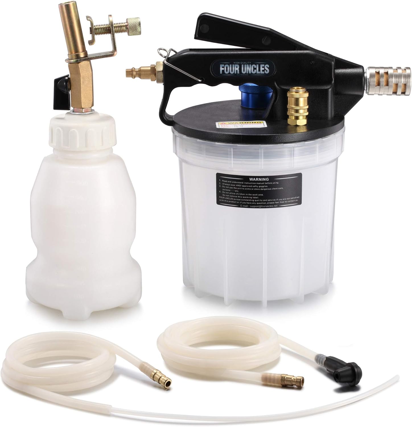 FOUR UNCLES 2L Vacuum Brake Bleeder - Vacuum Brake Bleeder Kit with 2L Brake Fluid Extractor and 1L Refilling Bottle