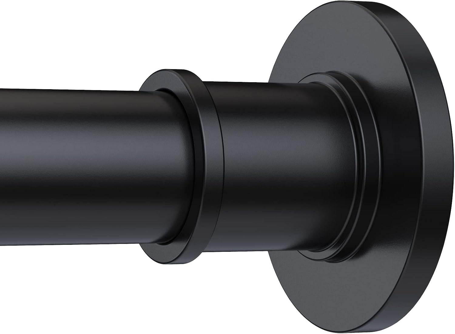 BRIOFOX Industrial Shower Curtain Rod - Never Rust Non-Slip 43-72 Inch Stainless Steel, Matte Black