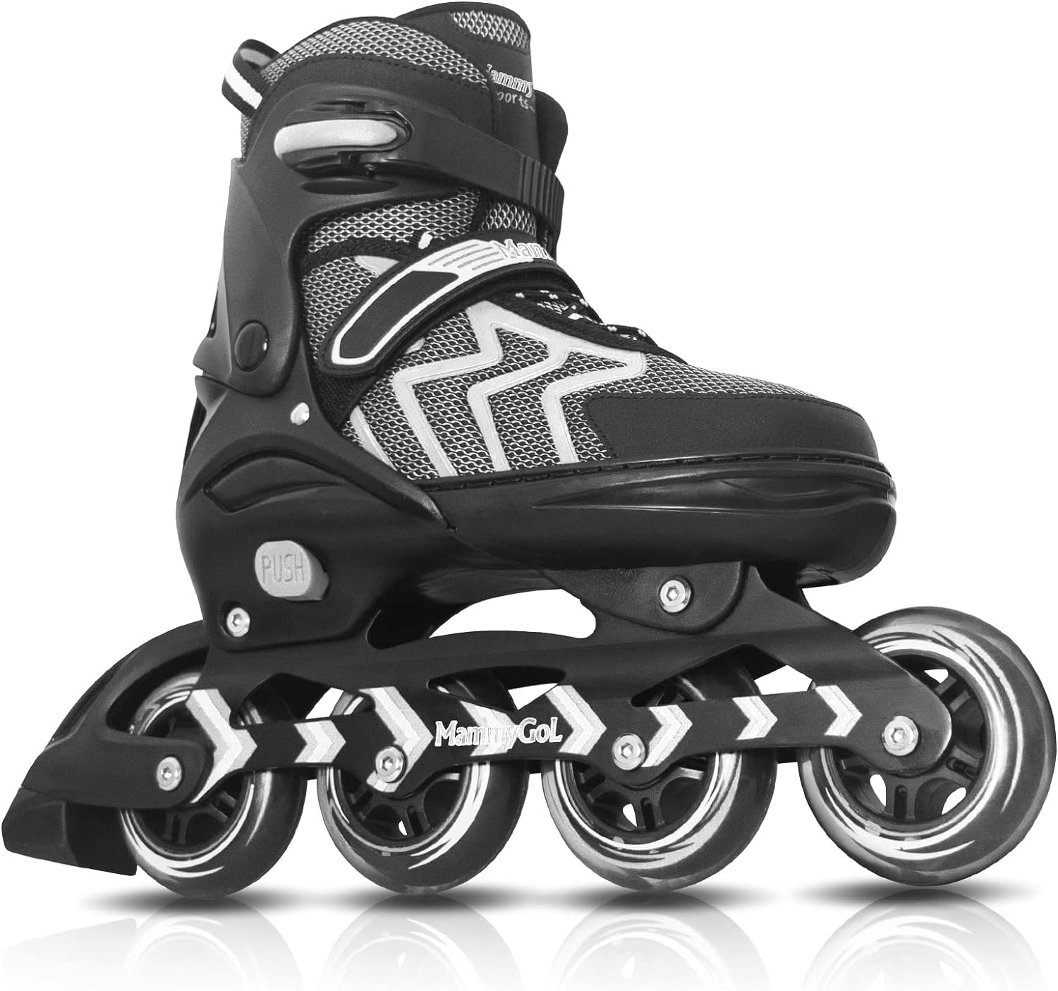 MammyGol Inline Skates for Adults Kids, Adjustable Aggressive Durable Roller Skates with Giant Wheels, High Performance Skates for Men Women Boys Girls