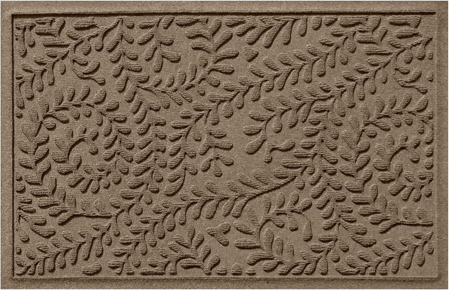 Bungalow Flooring Waterhog Door Mat, 2' x 3' Made in USA, Durable and Decorative Floor Covering, Skid Resistant, Indoor/Outdoor, Water-Trapping, Boxwood Collection, Khaki/Camel