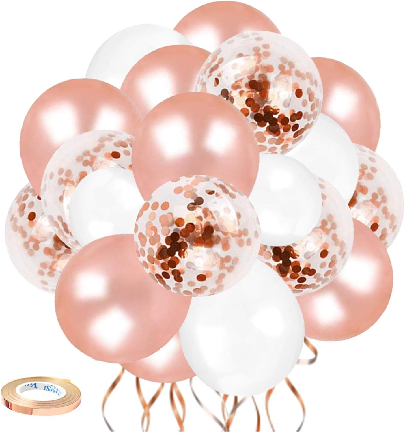 Rose Gold Balloons, Rose Gold Balloon garland 70pcs 12Inch Rose Gold Balloons party decorations, Balloons for Wedding Bachelorette Party Bridal Shower Engagement Birthday Baby Shower Housewarming