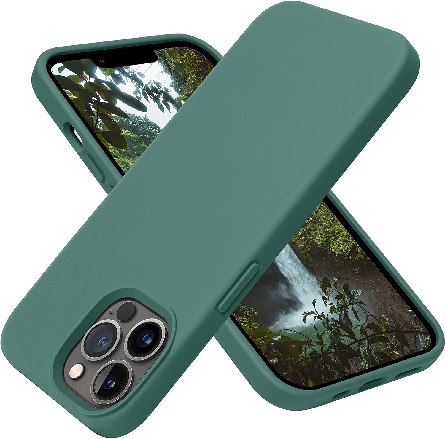 OTOFLY Designed for iPhone 13 Pro Max Case, Silicone Shockproof Slim Thin Phone Case for iPhone 13 ProMax Case 6.7 inch (Midnight Green)