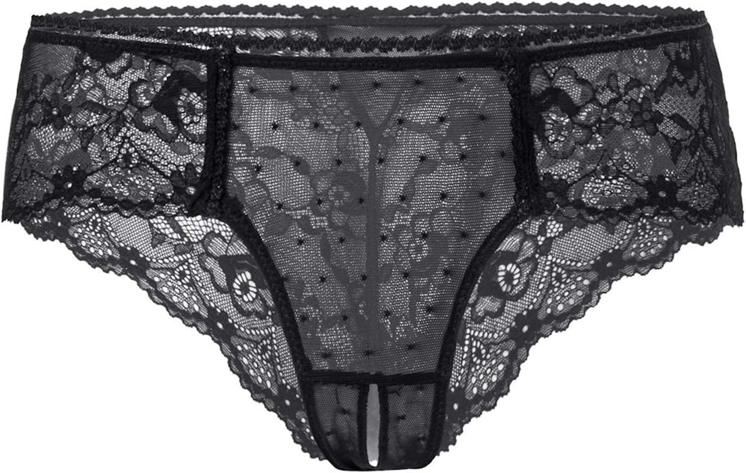 PERAMBRY Women' Lace Stretch Sexy Thong Bikini Panties Bow Tie Breathable Fashionable